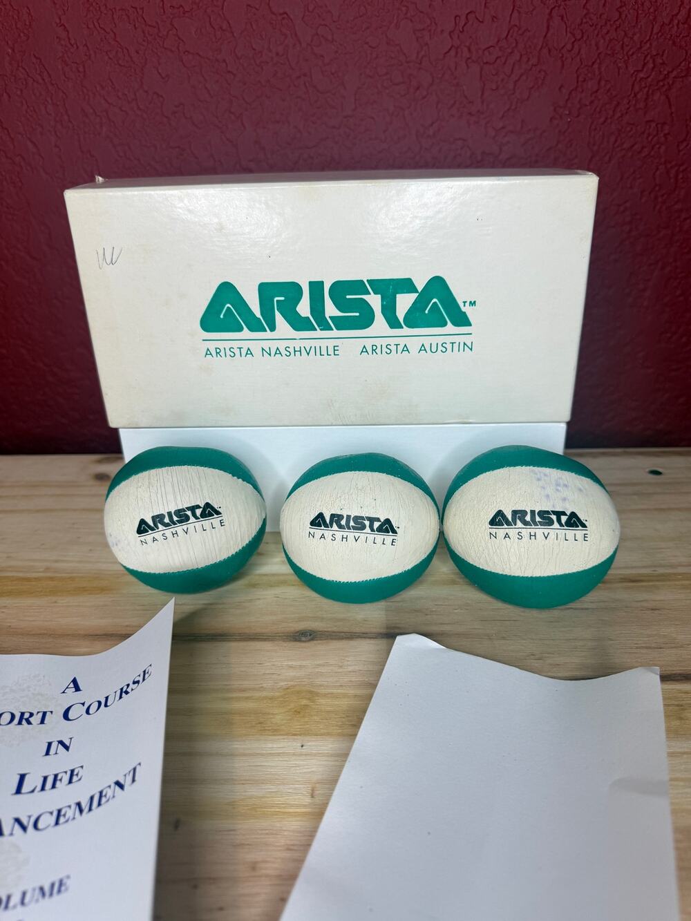 Rare Vintage Arista Nashville Austin Records Promo Squish Balls Tone Green White